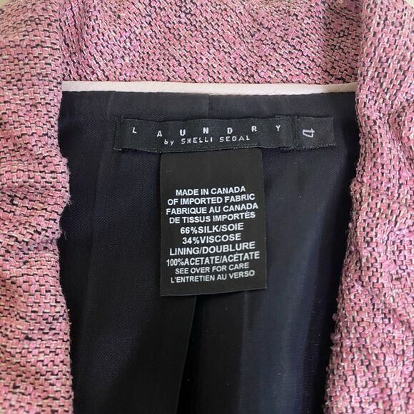 Laundry By Shelli Sega 4 pink tweed blazer jacket - Picture 7 of 8